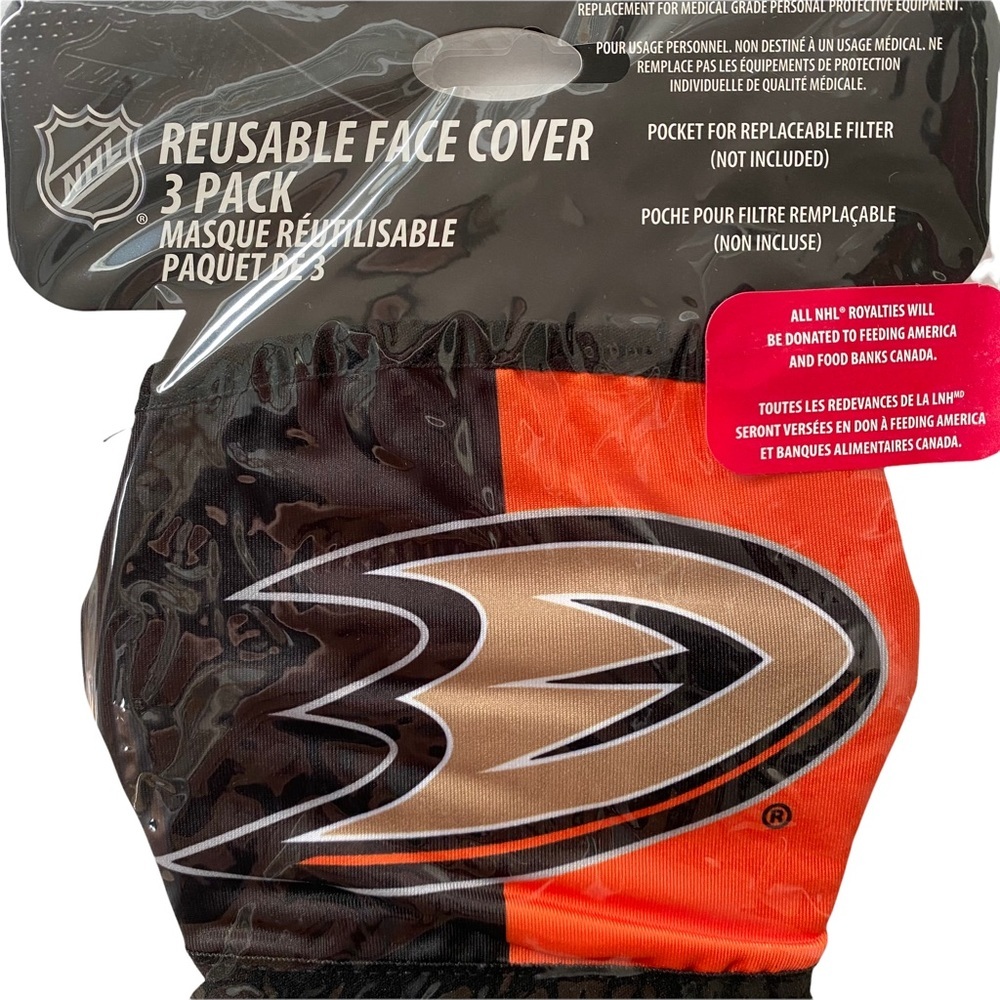 NHL Anaheim Ducks Reusable Face Cover 3 Pack Hockey B32 - Picture 4 of 10